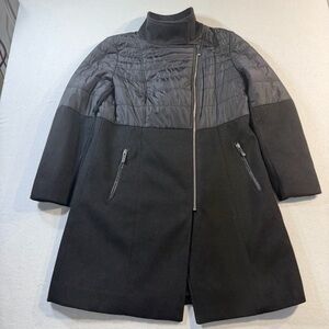 Chico's Quilted Mixed Media Coat, Size 1